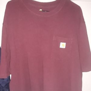 Carhartt T-Shirt Maroon Size XL